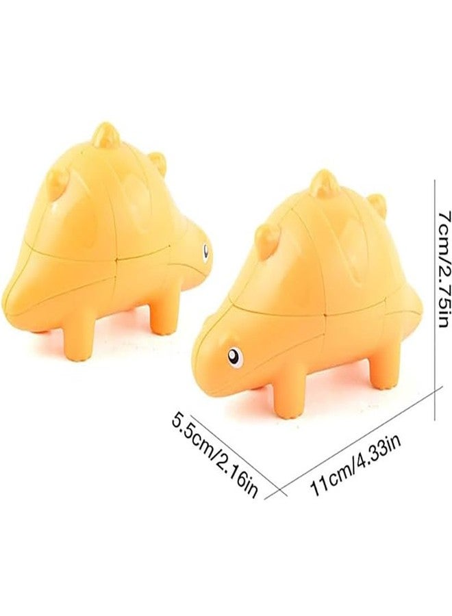 كيديتوس مكعب السرعة على شكل ديناصور (ستيغوصور) من كيديتوس، 2×2×3، أحجية ثلاثية الأبعاد على شكل ديناصور، لعبة لتخفيف التوتر وتنمية الذكاء للأطفال، أحجيات للأطفال الصغار، ألعاب مونتيسوري للأطفال الصغار، أصفر - Image 5